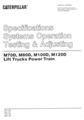 CAT MD70D TESTING AND ADJUSTING