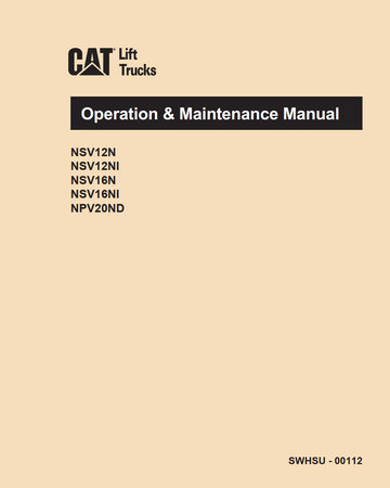 CAT NSV12N NSV12NI NSV16N NSV16NI NPV20ND PALLET TRUCK OPERATION