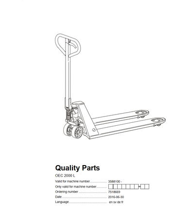 CESAB HAND PALLET HANDLER PARTS COLLECTION