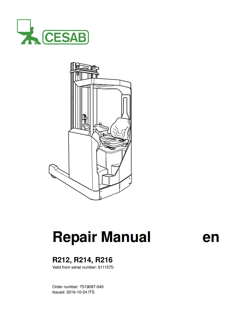 CESAB R214 ELECTRIC PALLET FORKLIFT