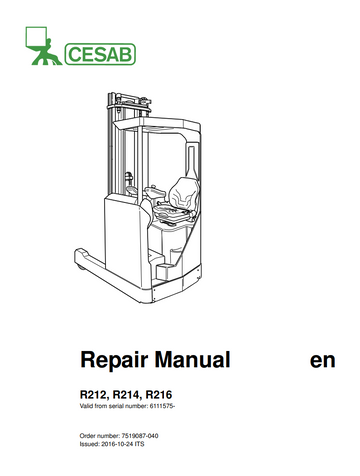 CESAB R216 ELECTRIC PALLET FORKLIFT