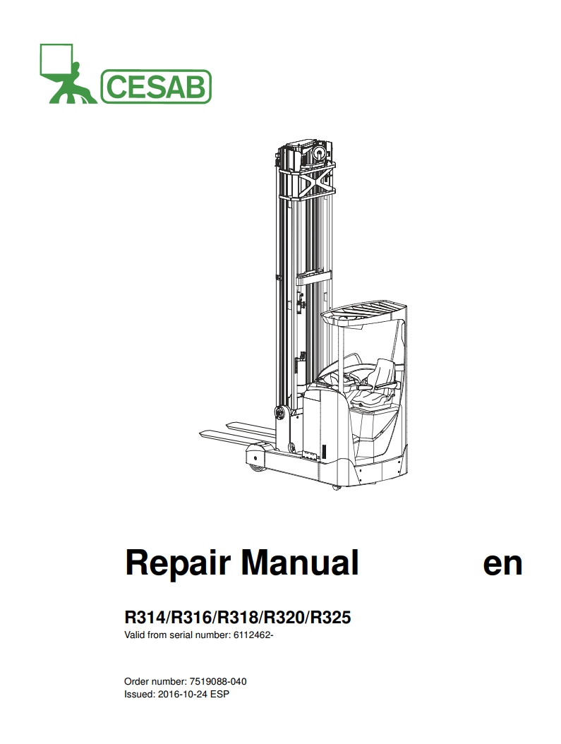 CESAB R314 CC ELECTRIC PALLET FORKLIFT