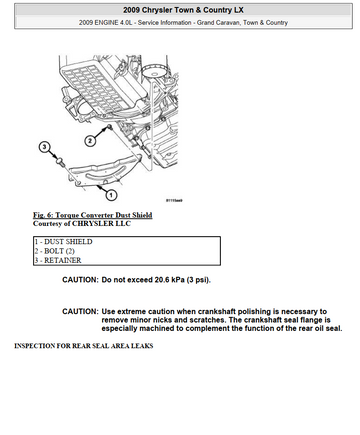 CHRYSLER GRAND VOYAGER 2008-2014 2.8L 3.8L 4.0