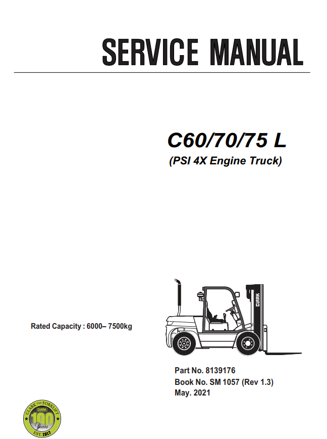 CLARK C60 C70 C75 L PSI 4X ENGINE TRUCK FORKLIFT