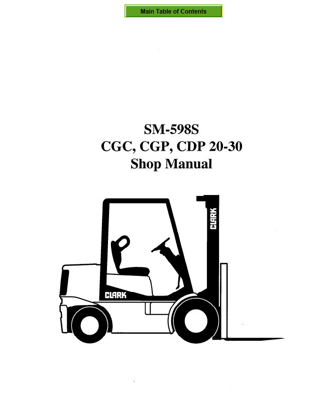 CLARK CGC CGP CDP 20 25 30 FORKLIFT