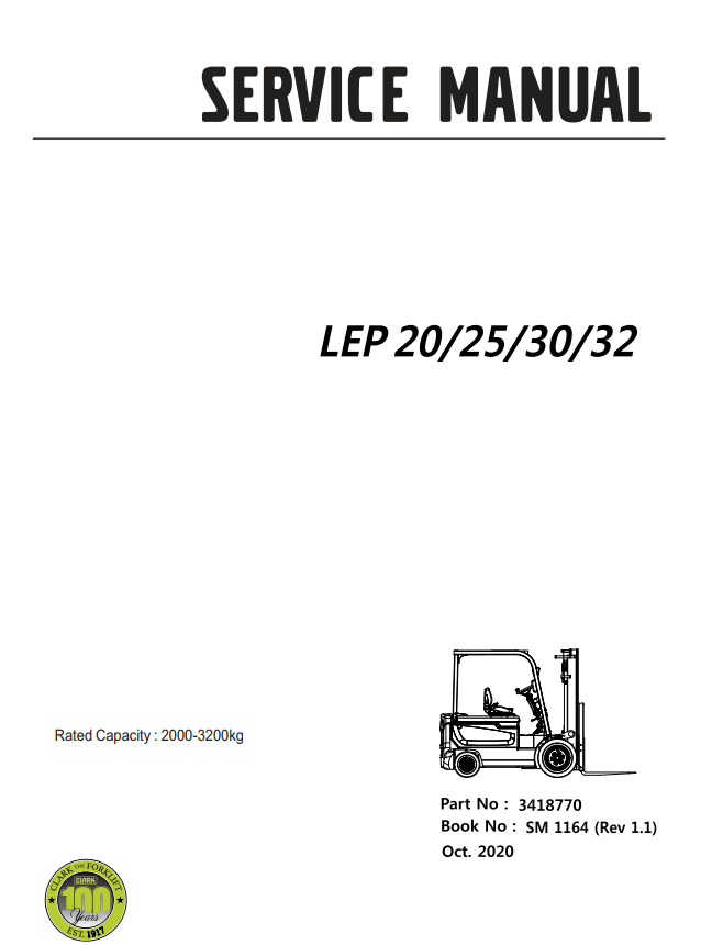 CLARK LEP 20 LEP 25 LEP 30 LEP 32 FORKLIFT