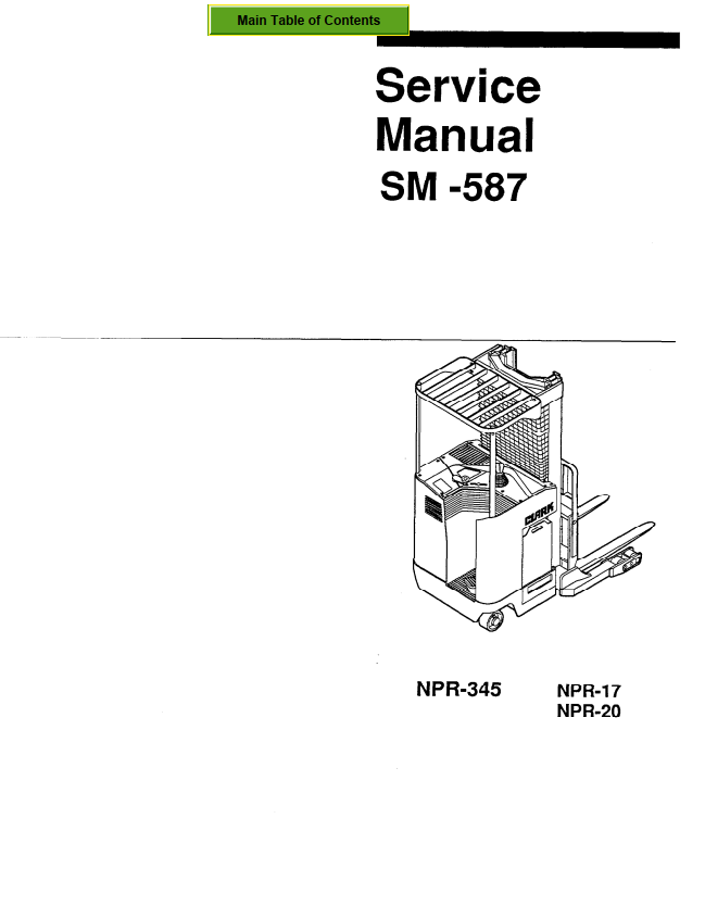 CLARK NPR 17 NPR 20 NPR-345 FORKLIFT TRUCK
