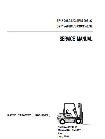 CLARK SF CMP 15L 18L 20SL 15D 18D 20SD FORKLIFT TRUCK
