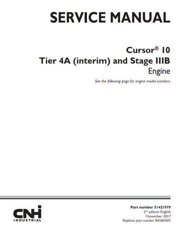 CNH CURSOR 10 TIER 4A INTERIM STAGE IIIB ENGINE