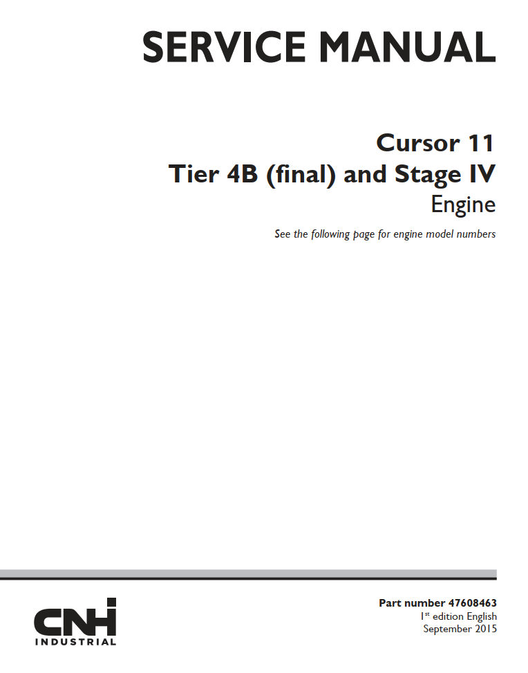 CNH CURSOR 11 TIER 4B FINAL STAGE 4 IV DIESEL ENGINE