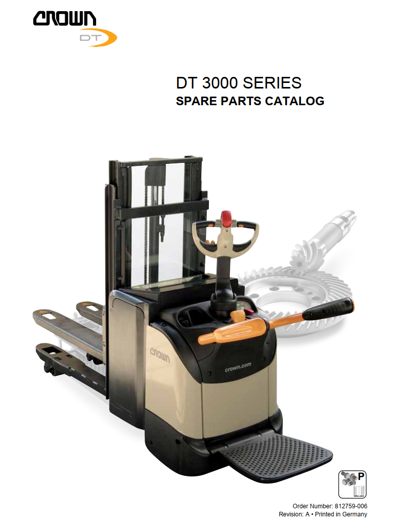 CROWN DT 3000 DT3000 PARTS CATALOG