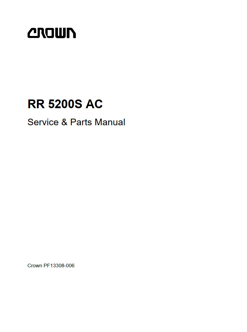 CROWN RR 5200S AC SERIES RECH TRUCK