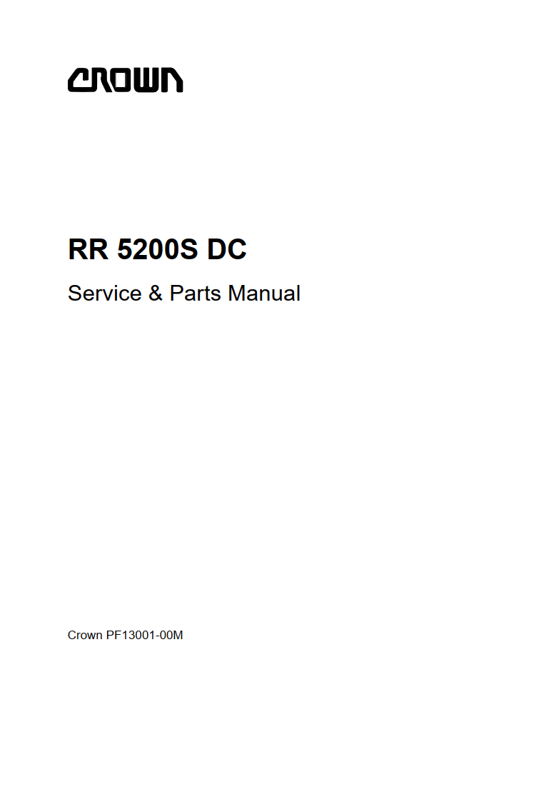 CROWN RR 5200S AC SERIES RECH TRUCK