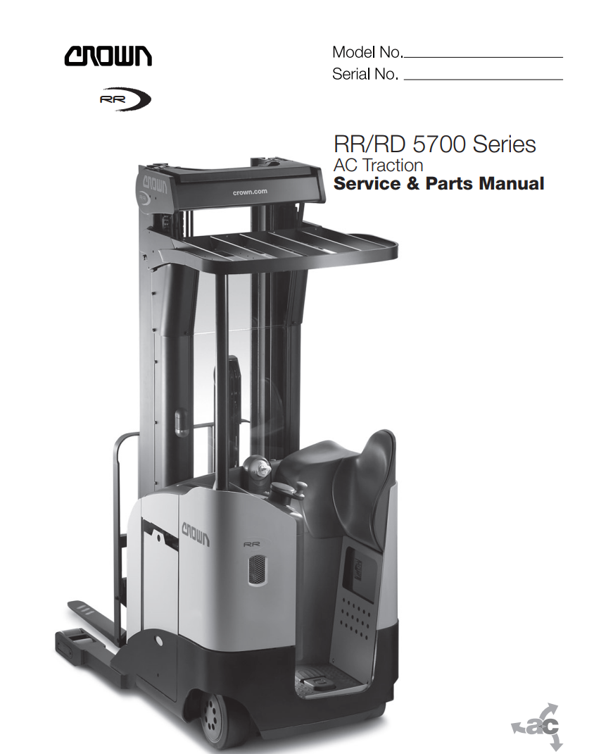 CROWN RR RD5700 AC TRACTION SERIES REACH TRUCK