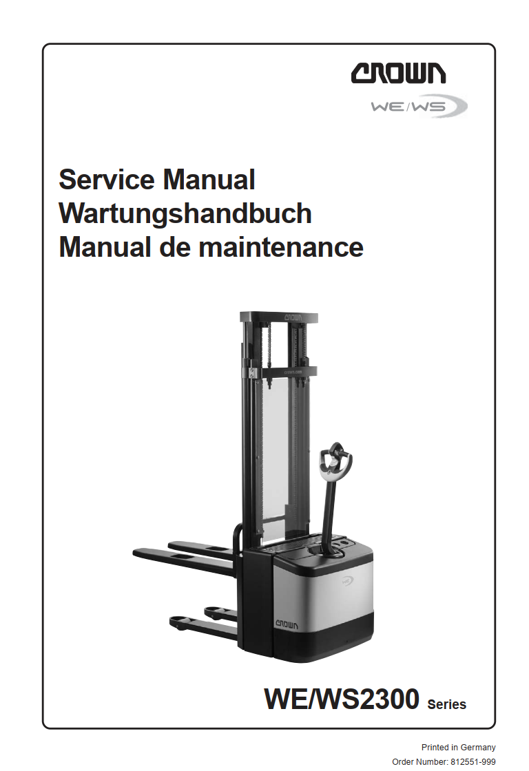 CROWN WE WS2300 SERIES PALLET TRUCK