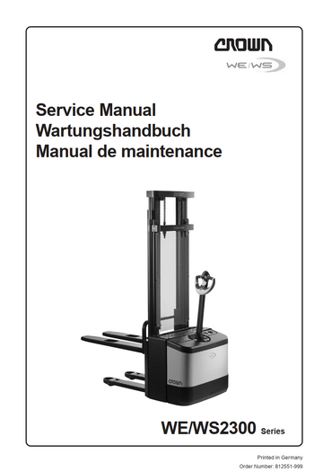 CROWN WE WS2300 SERIES PALLET TRUCK