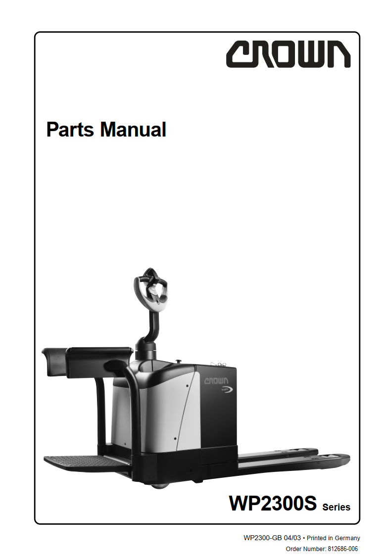 CROWN WP2300S SERIES PARTS CATALOG