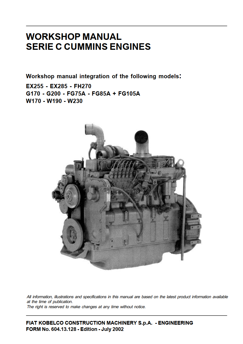 CUMMINS C SERIES 8.3L EX255 EX285 FH270 INDUSTRIAL ENGINE
