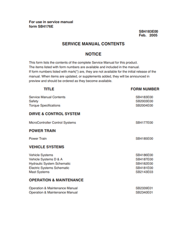 DAEWOO B16X-5, B18X-5, B20X-5 (AC 48V) LIFT TRUCK FORKLIFT