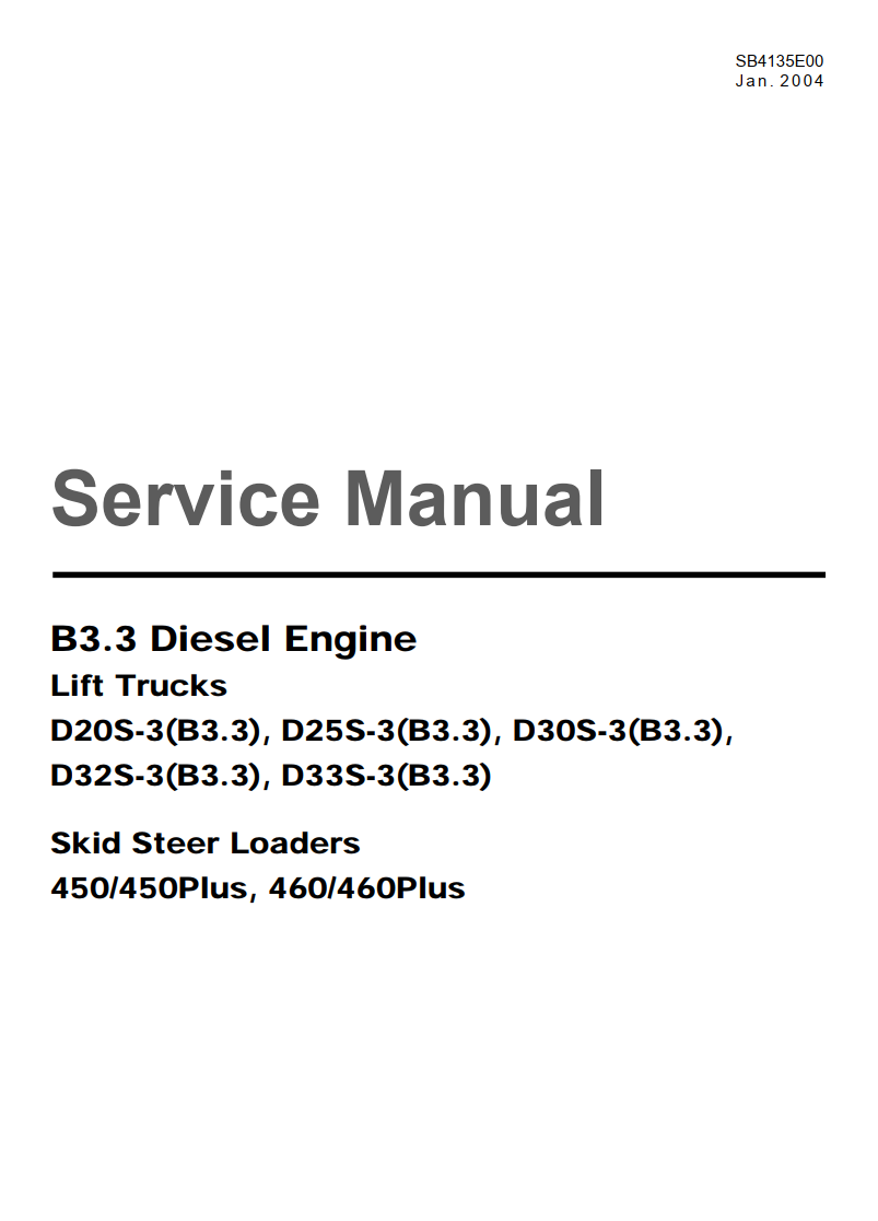 DAEWOO DOOSAN B3.3 DIESEL ENGINE MANUAL
