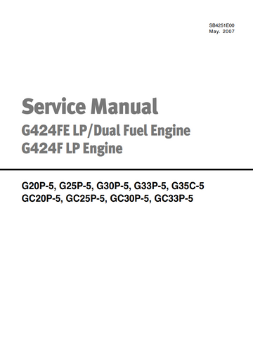 DAEWOO DOOSAN G424FE LP DUAL FUEL AND G424F LP ENGINE