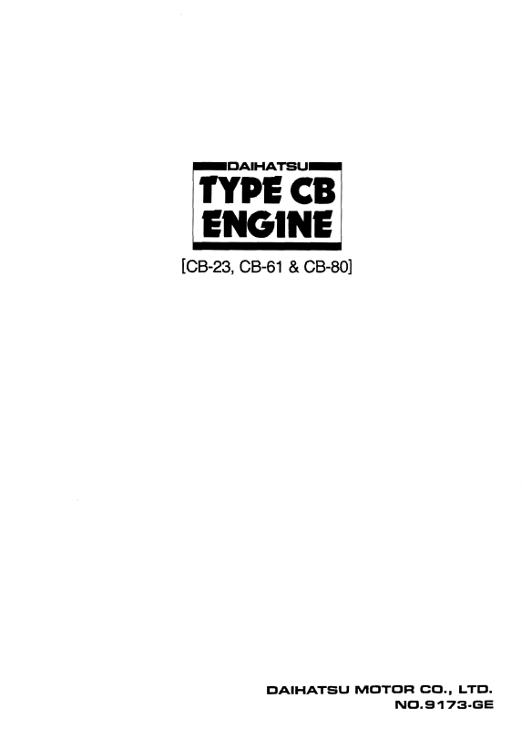 DAIHATSU C SERIES CB23 CB60 CB61 CB70 CB80 ENGINE