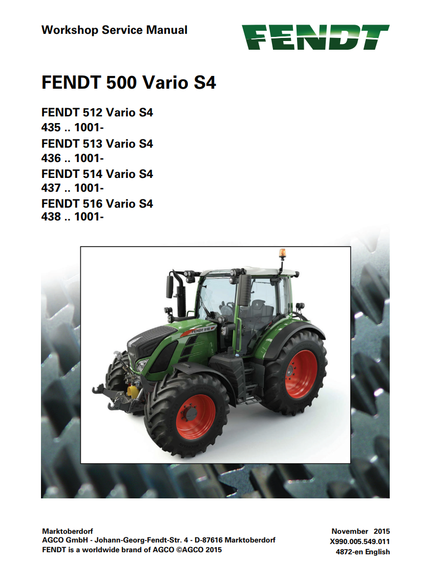 FENDT 500 512 513 514 516 VARIO S4 TRACTOR