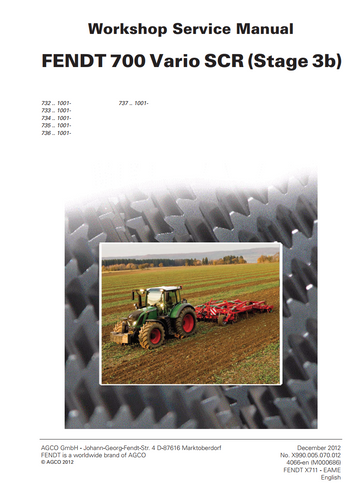 FENDT 700 VARIO SCR (STAGE 3b) TRACTOR