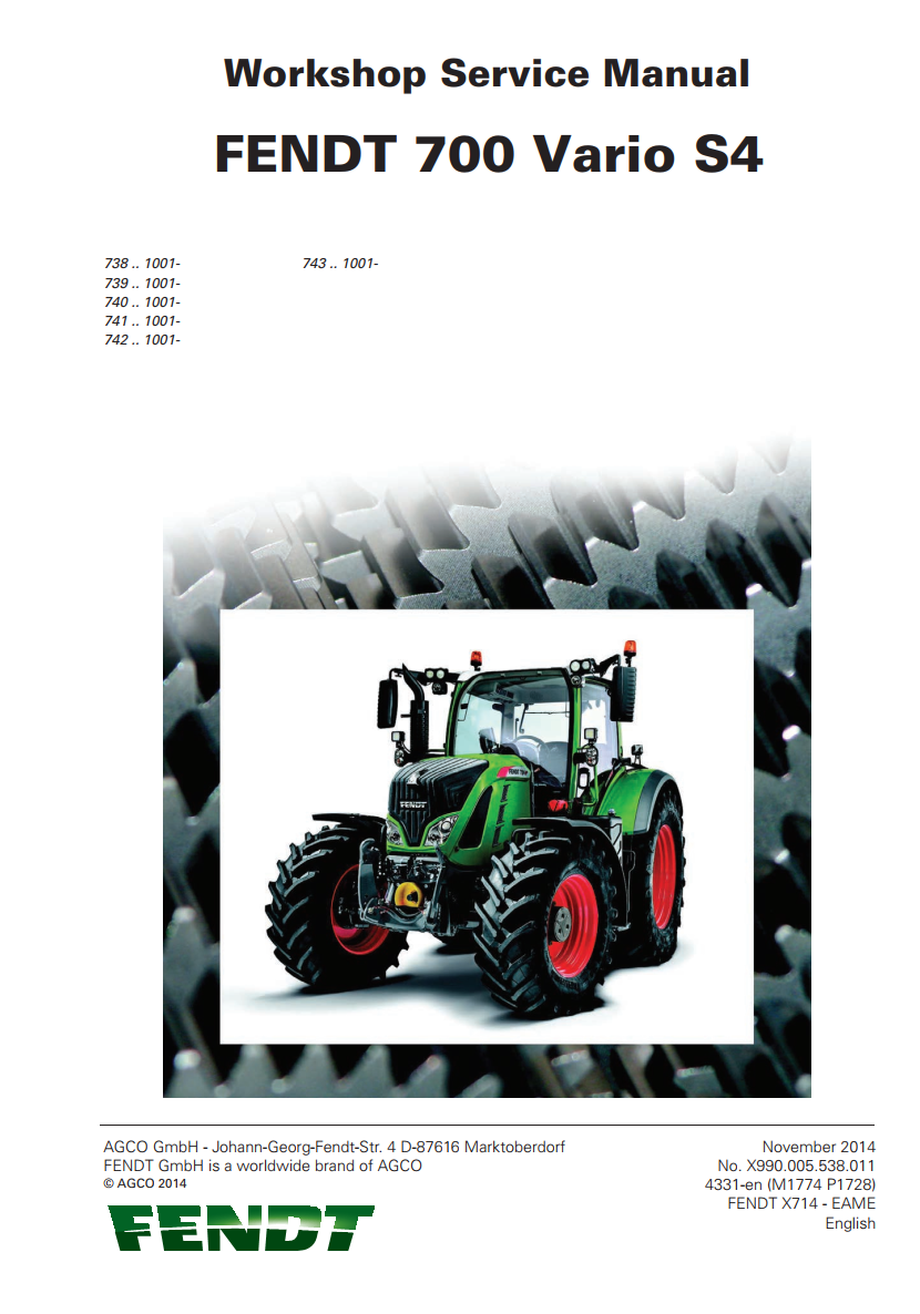 FENDT 714, 716, 718, 720, 722, 724 VARIO S4 SERICE WIRING MANUAL