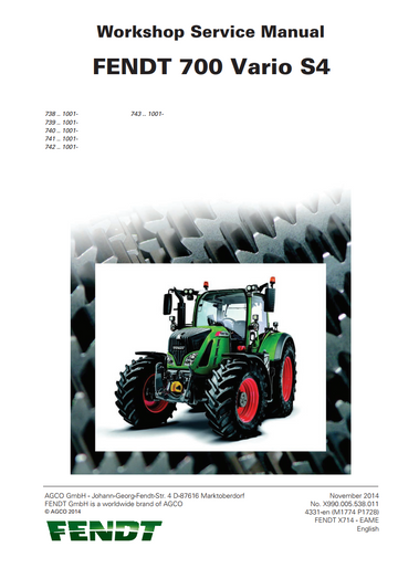 FENDT 714, 716, 718, 720, 722, 724 VARIO S4 SERICE WIRING MANUAL
