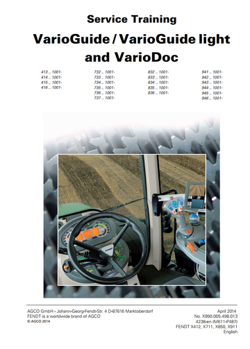 FENDT VARIO GUIDE, VARIO GUIDE LIGHT, VARIO DOC PRO SERVICE MANUAL