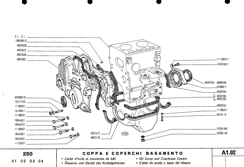 FIAT 250 300 TRACTOR PARTS CATALOG MANUAL