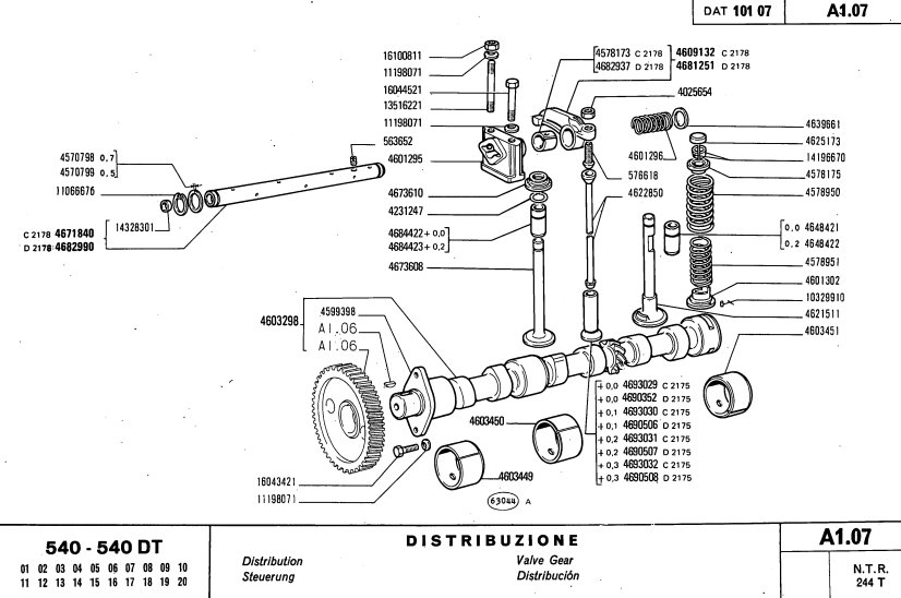 FIAT 540 540-540DT 550 555 TRACTOR PARTS CATALOG