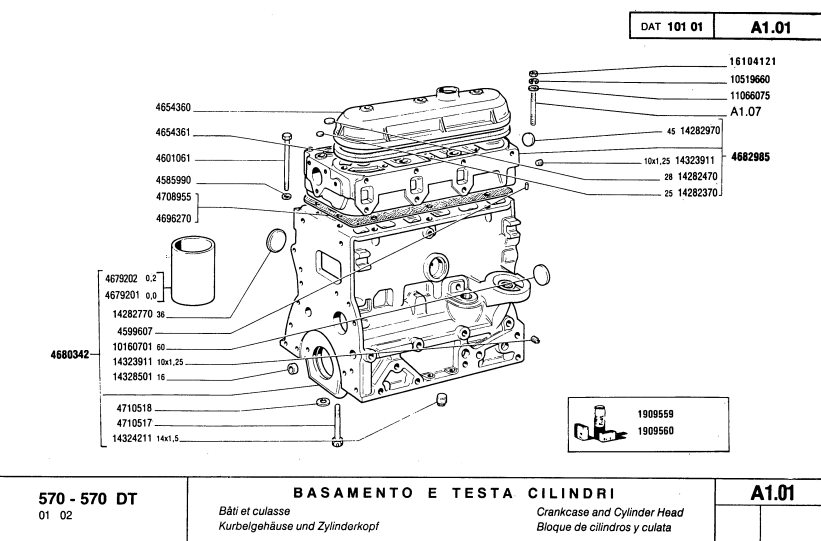FIAT 570-570DT 570V 570F 570DTF TRACTOR PARTS CATALOG