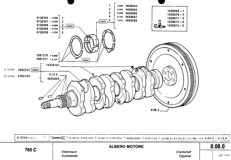   FIAT 765 766-766DT 780-780DT TRACTOR PARTS CATALOG