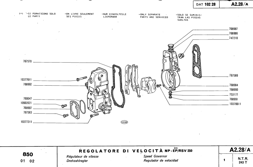FIAT 850 SUPER-850DT SUPER 855C 880DT-4 TRACTOR PARTS CATALOG