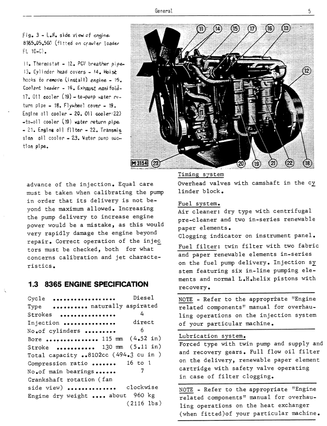 FIAT ALLIS 8365 ENGINE SERVICE REPAIR MANUAL