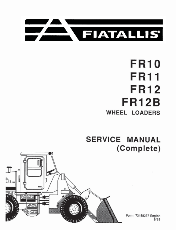 FIAT ALLIS FR10 FR11 FR12 FR12B WHEEL LOADER