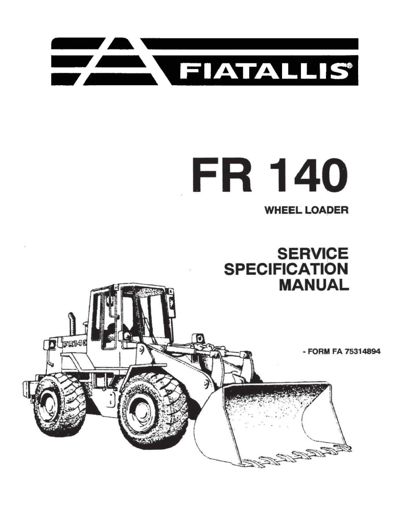 FIAT ALLIS FR FR140 WHEEL LOADER TRACTOR