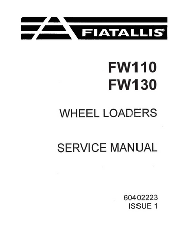 FIAT ALLIS FW110 FW130 WHEEL LOADERS