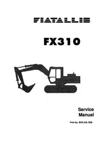 FIAT ALLIS FX310 FX 310 HYDRAULIC EXCAVATOR