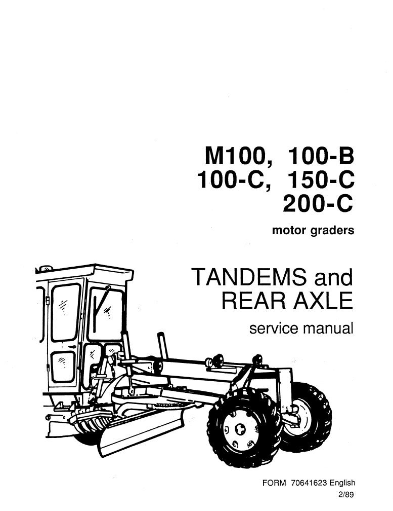 FIAT ALLIS M100 100B 100C 150C 200C MOTOR GRADER