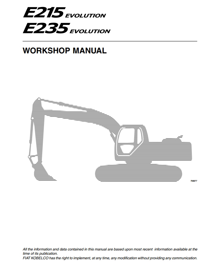 FIAT KOBELCO E215 E235 EVOLUTION CRAWLER EXCAVATOR