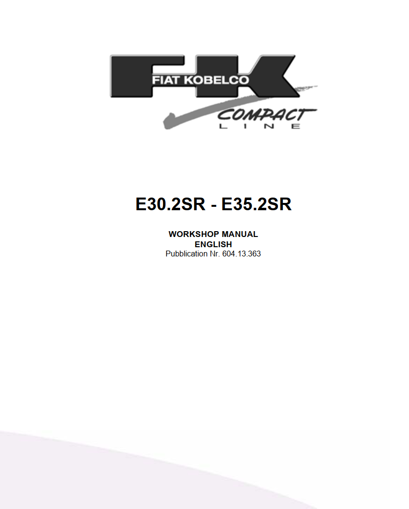 FIAT KOBELCO E30.2SR E35.2SR MINI HYDRAULIC EXCAVATOR