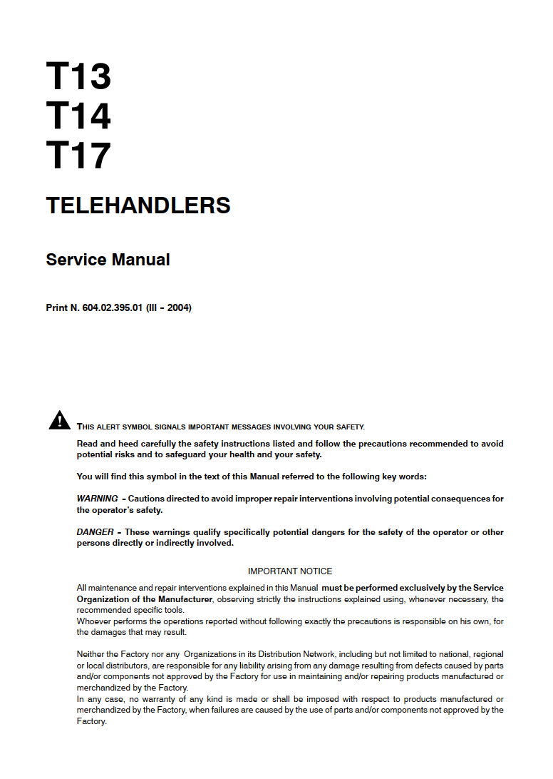 FIAT KOBELCO T13 T14 T17 TELE HANDLERS