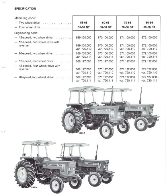 FIAT TRATTORI 55-66 60-66 65-66 70-66 80-66 DT TRACTOR