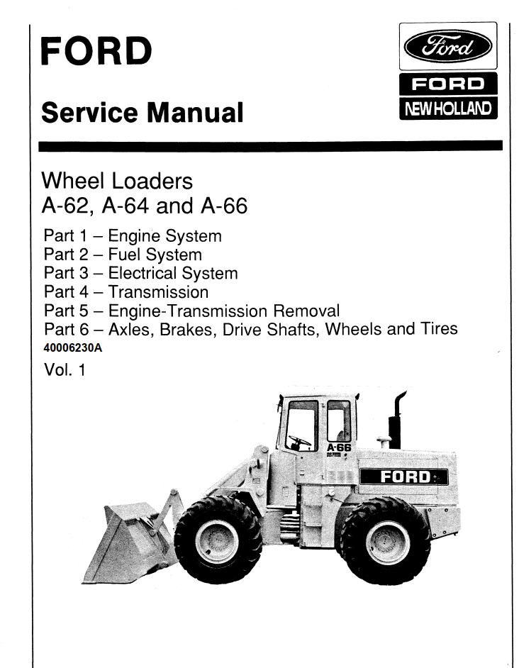 FORD A62 A64 A66 WHEEL LOADER TRACTOR