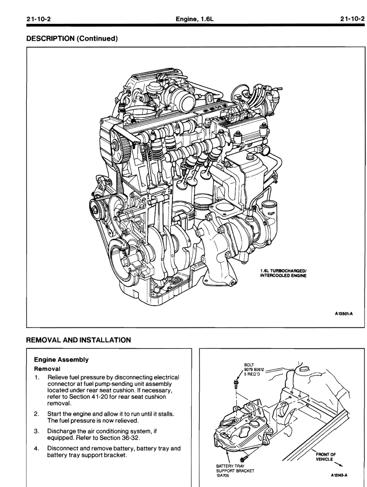 FORD CAPRI 1.6L EFI 1989-1994