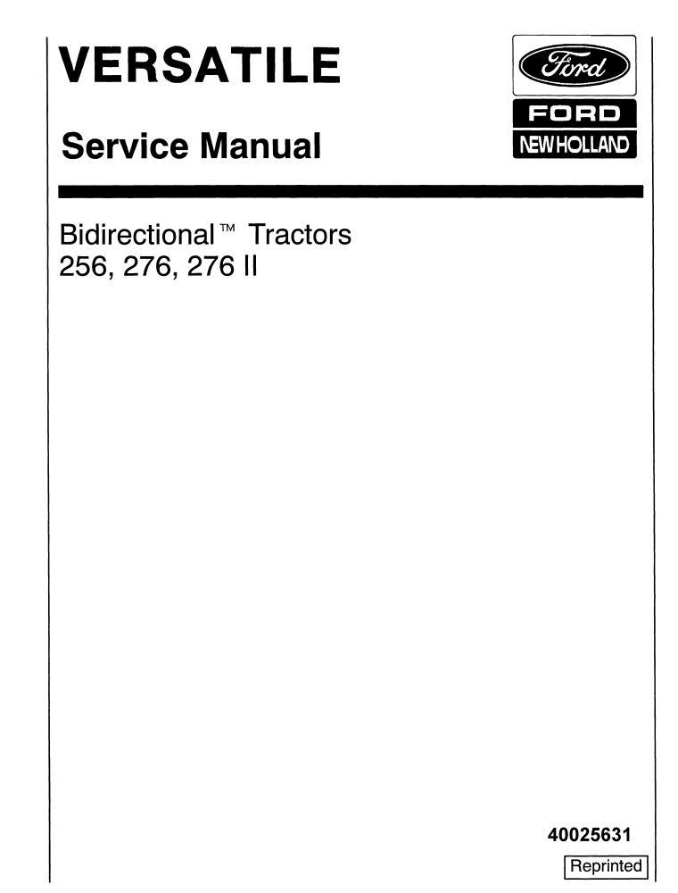 FORD NEW HOLLAND 256 276 276 II BIDIRECTIONAL TRACTOR