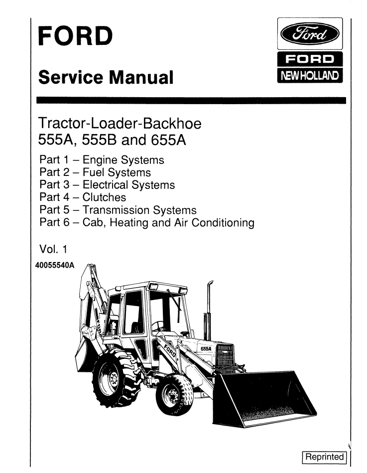 FORD NEW HOLLAND 555A 555B 655A BACKHOE LOADER TRACTOR